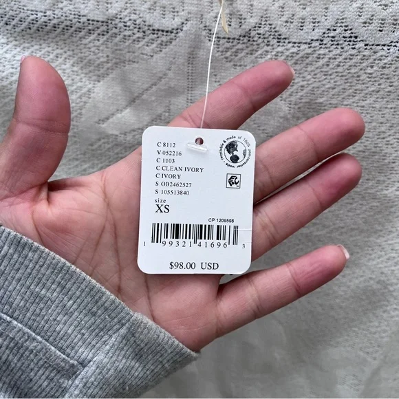 NWT Free People Delilah Long Sleeve Top Color: Clean Ivory size XS boho women’s - Picture 7 of 9